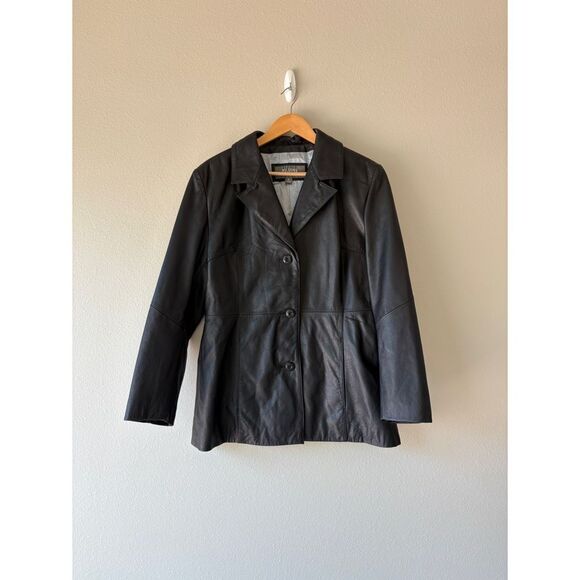 wilson's leather y2k vintage  black leather jacket coat - Picture 5 of 10